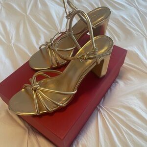 J Crew Gold Strappy Sandals